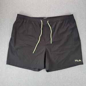 Huk Pursuit Volley Swim Shorts Mens XXXL Black H2000119 Performance Fishing